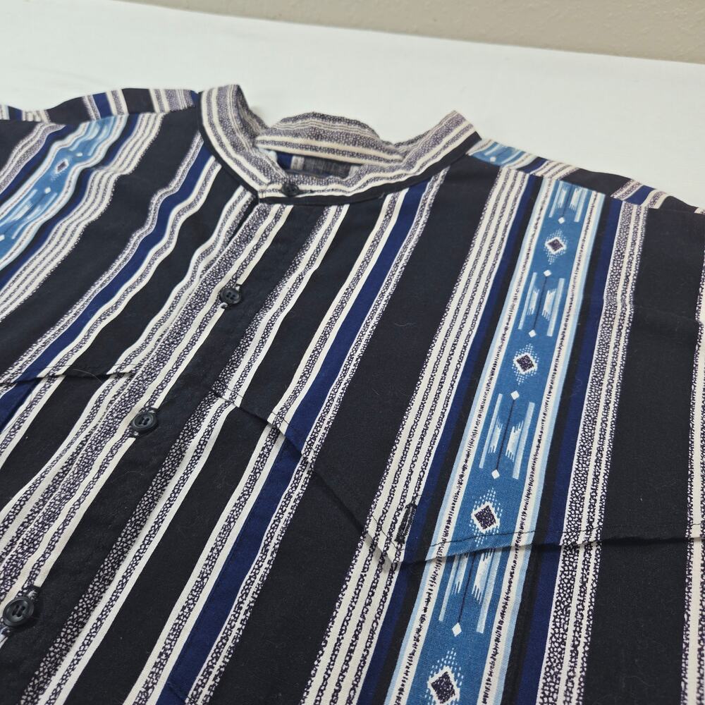 Vintage Panhandle Slim Long Sleeve Button Up Vertical Stripe Shirt Men Size 5XL